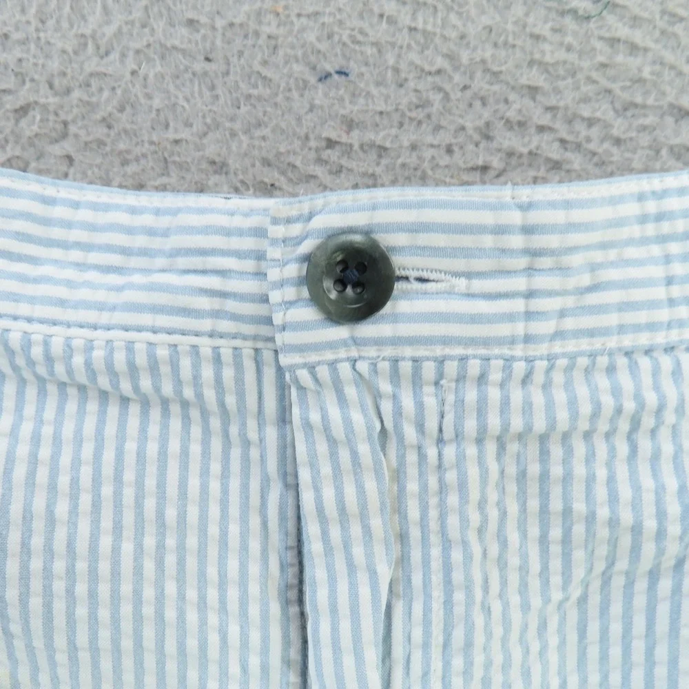 Orvis Shorts Mens 42 Blue White Stripe Seersucker Flat Front Golf - Picture 3 of 10
